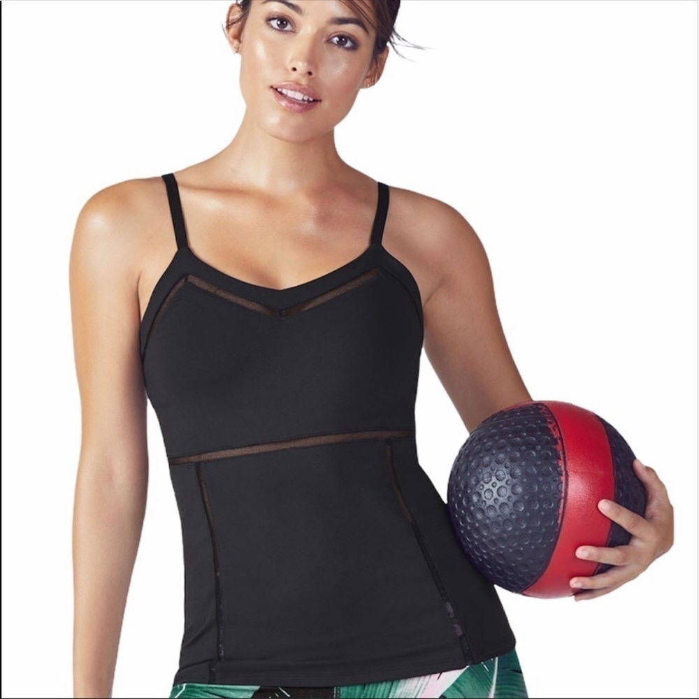 Fabletics black Brooklyn mesh workout tank top